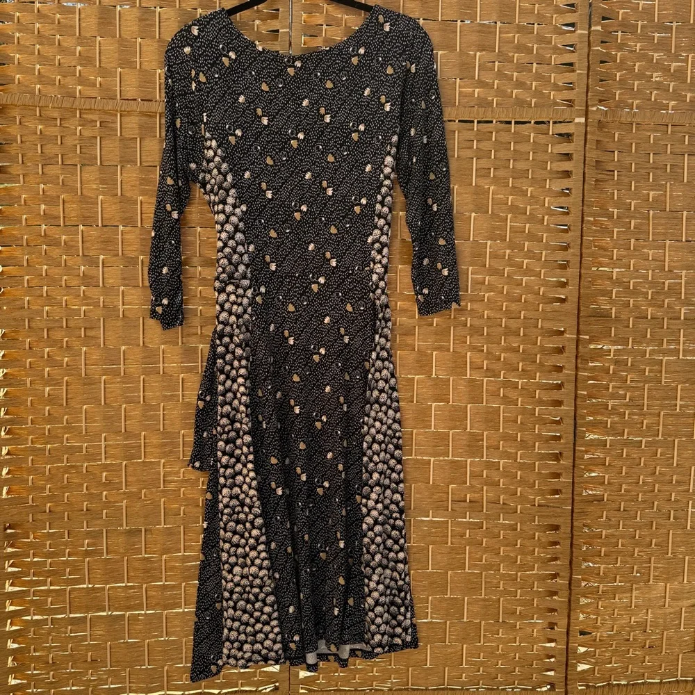 Boden Dress Black Anna Hotchpotch Midi‎ Dress Women's Size 8 - Picture 8 of 8